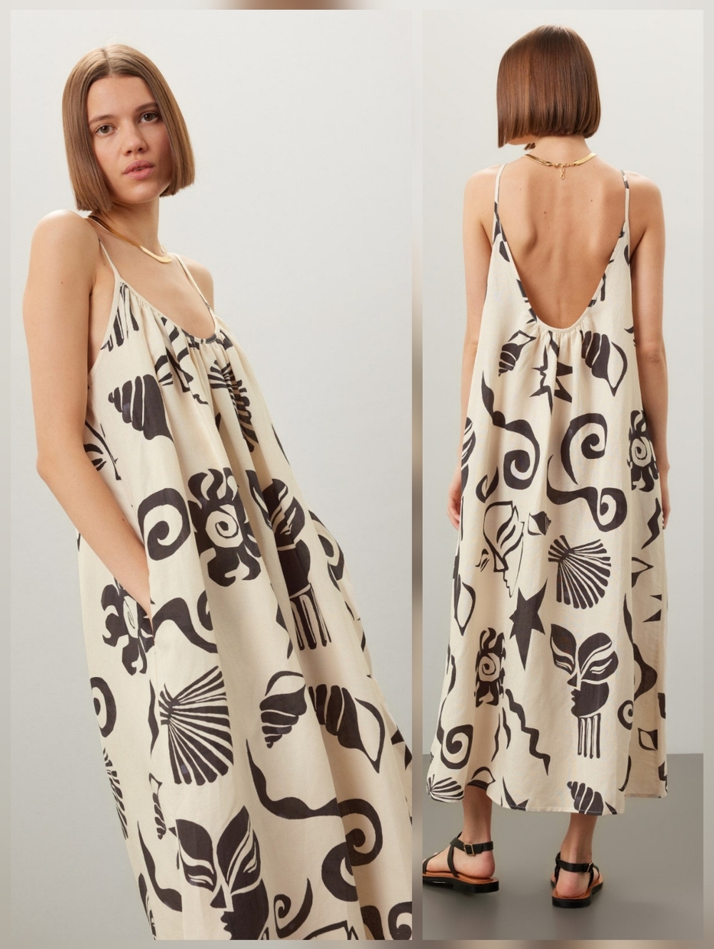 Untitled in Motion Ophelia Abstract Dress Casual Sleeveless Scoop Neck Size S